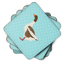 Load image into Gallery viewer, Pomeranian Rogener Goose Blue Check Foam Coaster  BB8077FC