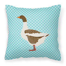 Load image into Gallery viewer, Pomeranian Rogener Goose Blue Check Fabric Decorative Pillow BB8077PW1818