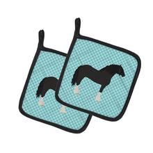 Load image into Gallery viewer, Pomeranian Rogener Goose Blue Check Pot Holders - Set of 2 - Heat-Resistant Kitchen Essentials BB8078PTHD