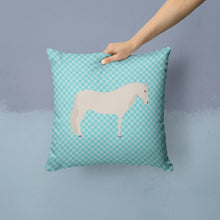 Load image into Gallery viewer, Paso Fino Horse Blue Check Throw Pillow - 14x14 Decorative Pillow – Art for Your Home &amp; Patio BB8079PW1414