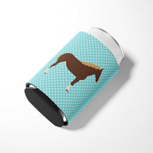 Load image into Gallery viewer, Percheron Horse Blue Check Can or Bottle Hugger BB8080CC
