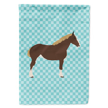 Load image into Gallery viewer, Percheron Horse Blue Check Flag Canvas House Size BB8080CHF
