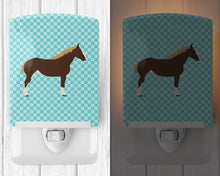 Load image into Gallery viewer, Percheron Horse Blue Check Ceramic Night Light BB8080CNL