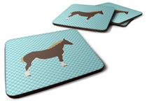 Load image into Gallery viewer, Percheron Horse Blue Check Foam Coaster  BB8080FC
