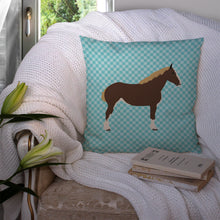 Load image into Gallery viewer, Percheron Horse Blue Check Throw Pillow - 14x14 Decorative Pillow – Art for Your Home &amp; Patio BB8080PW1414