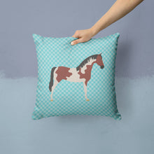 Load image into Gallery viewer, Pinto Horse Blue Check Throw Pillow - 14x14 Decorative Pillow – Art for Your Home &amp; Patio BB8081PW1414