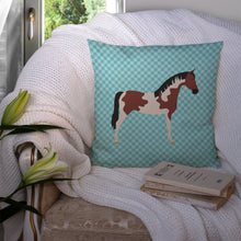 Load image into Gallery viewer, Pinto Horse Blue Check Throw Pillow - 14x14 Decorative Pillow – Art for Your Home &amp; Patio BB8081PW1414