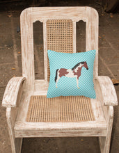 Load image into Gallery viewer, Pinto Horse Blue Check Fabric Decorative Pillow BB8081PW1818