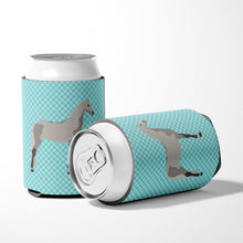 Load image into Gallery viewer, Orlov Trotter Horse Blue Check Can or Bottle Hugger BB8082CC
