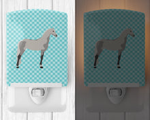 Load image into Gallery viewer, Orlov Trotter Horse Blue Check Ceramic Night Light BB8082CNL