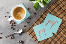 Load image into Gallery viewer, Orlov Trotter Horse Blue Check Foam Coaster  BB8082FC