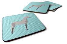 Load image into Gallery viewer, Orlov Trotter Horse Blue Check Foam Coaster  BB8082FC