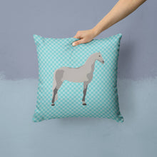 Load image into Gallery viewer, Orlov Trotter Horse Blue Check Throw Pillow - 14x14 Decorative Pillow – Art for Your Home &amp; Patio BB8082PW1414