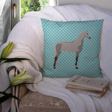 Load image into Gallery viewer, Orlov Trotter Horse Blue Check Throw Pillow - 14x14 Decorative Pillow – Art for Your Home &amp; Patio BB8082PW1414