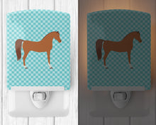 Load image into Gallery viewer, Arabian Horse Blue Check Ceramic Night Light BB8085CNL