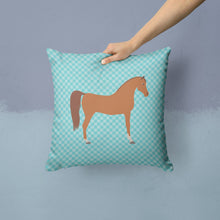 Load image into Gallery viewer, Arabian Horse Blue Check Throw Pillow - 14x14 Decorative Pillow – Art for Your Home &amp; Patio BB8085PW1414