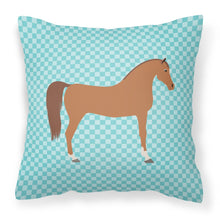 Load image into Gallery viewer, Arabian Horse Blue Check Fabric Decorative Pillow BB8085PW1818