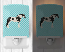 Load image into Gallery viewer, Cyldesdale Horse Blue Check Ceramic Night Light BB8086CNL