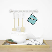 Load image into Gallery viewer, Cyldesdale Horse Blue Check Pot Holders - Set of 2 - Heat-Resistant Kitchen Essentials BB8086PTHD