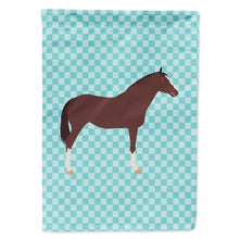 Load image into Gallery viewer, English Thoroughbred Horse Blue Check Flag Canvas House Size BB8087CHF