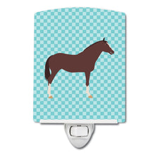 Load image into Gallery viewer, English Thoroughbred Horse Blue Check Ceramic Night Light BB8087CNL
