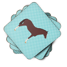 Load image into Gallery viewer, English Thoroughbred Horse Blue Check Foam Coaster  BB8087FC