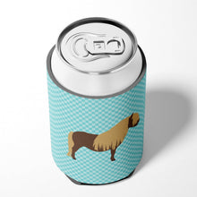 Load image into Gallery viewer, Shetland Pony Horse Blue Check Can or Bottle Hugger BB8088CC