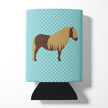 Load image into Gallery viewer, Shetland Pony Horse Blue Check Can or Bottle Hugger BB8088CC