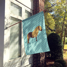 Load image into Gallery viewer, Shetland Pony Horse Blue Check Flag Canvas House Size BB8088CHF