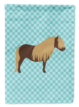 Load image into Gallery viewer, Shetland Pony Horse Blue Check Flag Canvas House Size BB8088CHF