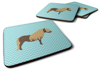 Load image into Gallery viewer, Shetland Pony Horse Blue Check Foam Coaster  BB8088FC