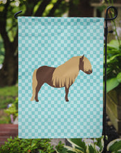 Load image into Gallery viewer, Shetland Pony Horse Blue Check Garden Flag - Outdoor Decorative Yard Flag