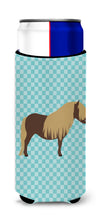 Load image into Gallery viewer, Shetland Pony Horse Blue Check   Hugger for slim cans