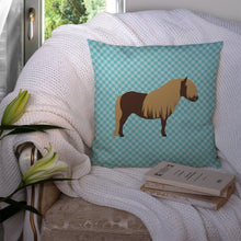 Load image into Gallery viewer, Shetland Pony Horse Blue Check Throw Pillow - 14x14 Decorative Pillow – Art for Your Home &amp; Patio BB8088PW1414