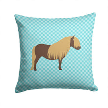 Load image into Gallery viewer, Shetland Pony Horse Blue Check Throw Pillow - 14x14 Decorative Pillow – Art for Your Home &amp; Patio BB8088PW1414
