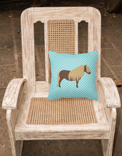 Load image into Gallery viewer, Shetland Pony Horse Blue Check Fabric Decorative Pillow BB8088PW1818