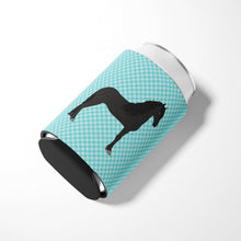 Load image into Gallery viewer, Friesian Horse Blue Check Can or Bottle Hugger BB8089CC