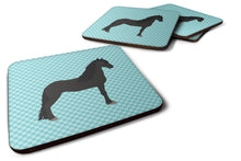 Load image into Gallery viewer, Friesian Horse Blue Check Foam Coaster  BB8089FC