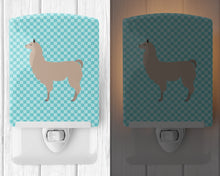 Load image into Gallery viewer, Llama Blue Check Ceramic Night Light BB8090CNL