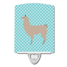 Load image into Gallery viewer, Llama Blue Check Ceramic Night Light BB8090CNL