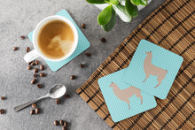Load image into Gallery viewer, Llama Blue Check Foam Coaster  BB8090FC