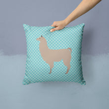 Load image into Gallery viewer, Llama Blue Check Throw Pillow - 14x14 Decorative Pillow – Art for Your Home &amp; Patio BB8090PW1414