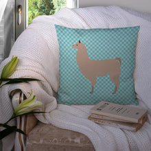 Load image into Gallery viewer, Llama Blue Check Throw Pillow - 14x14 Decorative Pillow – Art for Your Home &amp; Patio BB8090PW1414