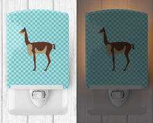 Load image into Gallery viewer, Vicugna or Vicuna Blue Check Ceramic Night Light BB8091CNL