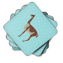 Load image into Gallery viewer, Vicugna or Vicuna Blue Check Foam Coaster  BB8091FC