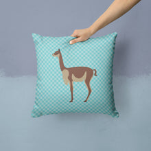 Load image into Gallery viewer, Vicugna or Vicuna Blue Check Throw Pillow - 14x14 Decorative Pillow – Art for Your Home &amp; Patio BB8091PW1414