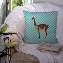 Load image into Gallery viewer, Vicugna or Vicuna Blue Check Throw Pillow - 14x14 Decorative Pillow – Art for Your Home &amp; Patio BB8091PW1414