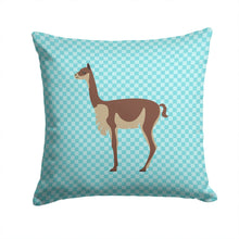 Load image into Gallery viewer, Vicugna or Vicuna Blue Check Throw Pillow - 14x14 Decorative Pillow – Art for Your Home &amp; Patio BB8091PW1414