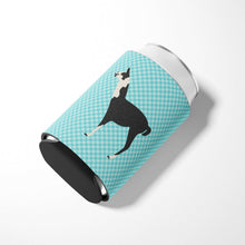 Load image into Gallery viewer, Llama Q' Ara Blue Check Can or Bottle Hugger BB8092CC