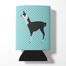 Load image into Gallery viewer, Llama Q' Ara Blue Check Can or Bottle Hugger BB8092CC